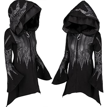 ジャケット・アウター Gothic design poncho y2k Amazon.com: Aobiono Women Y2K Gothic Zip Up Oversized Hoodie